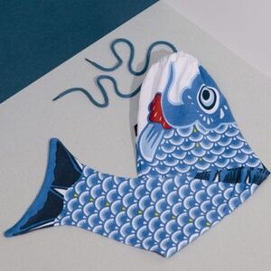 doiy designs Koinobori Blue Travel Laundry Bag NWT